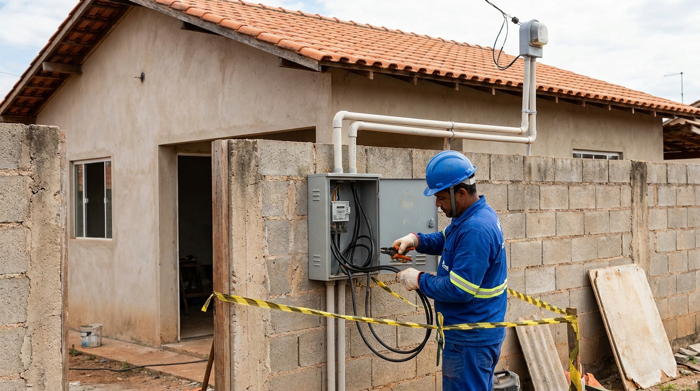 Eletricista instalando padrao de energia em Londrina‑PR