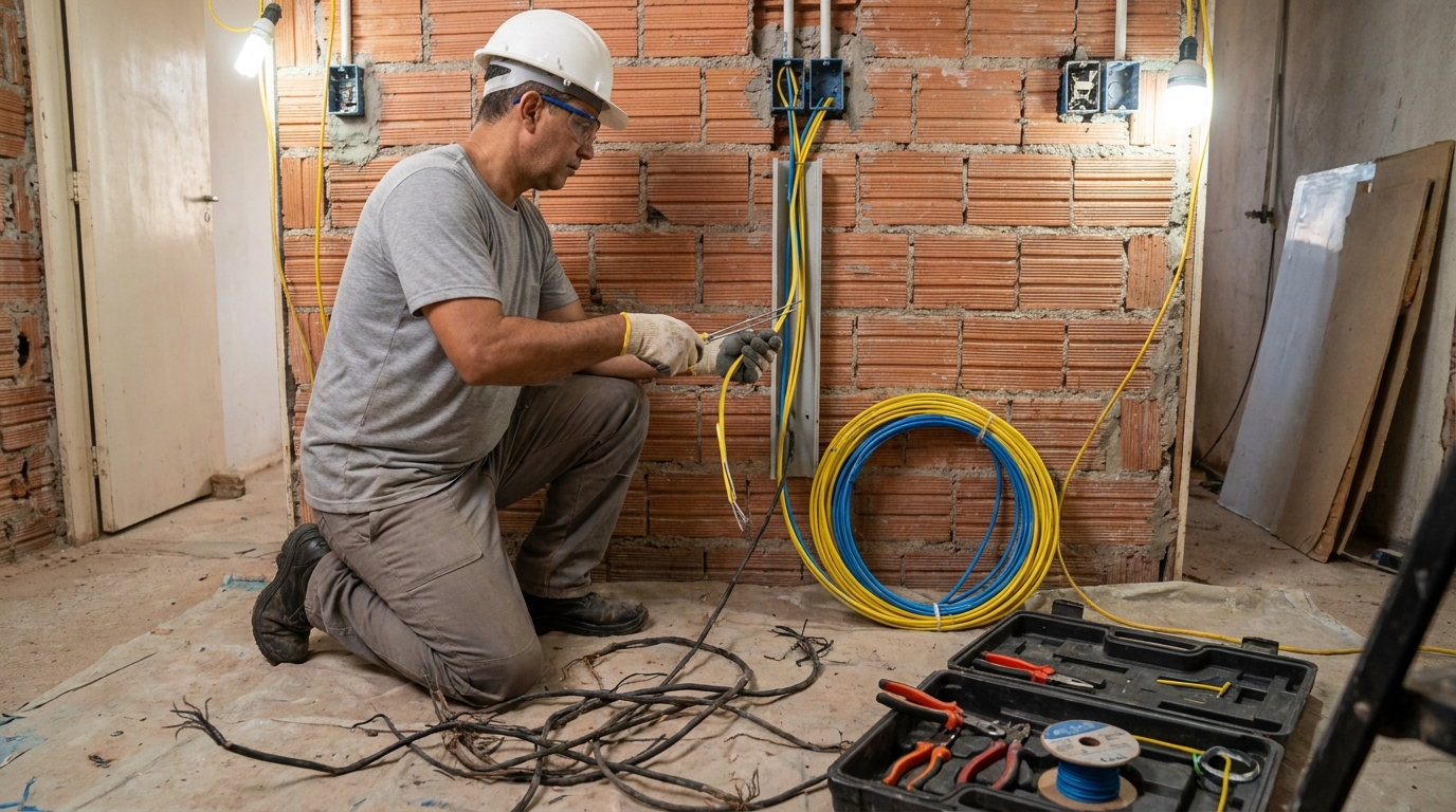 Troca de fiacao eletrica residencial em Londrina‑PR